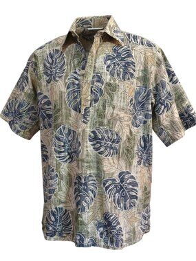 Vintage Go Barefoot 100% Cotton Hawaiian Aloha Shirt Popover/Tropical/Beach - Lg